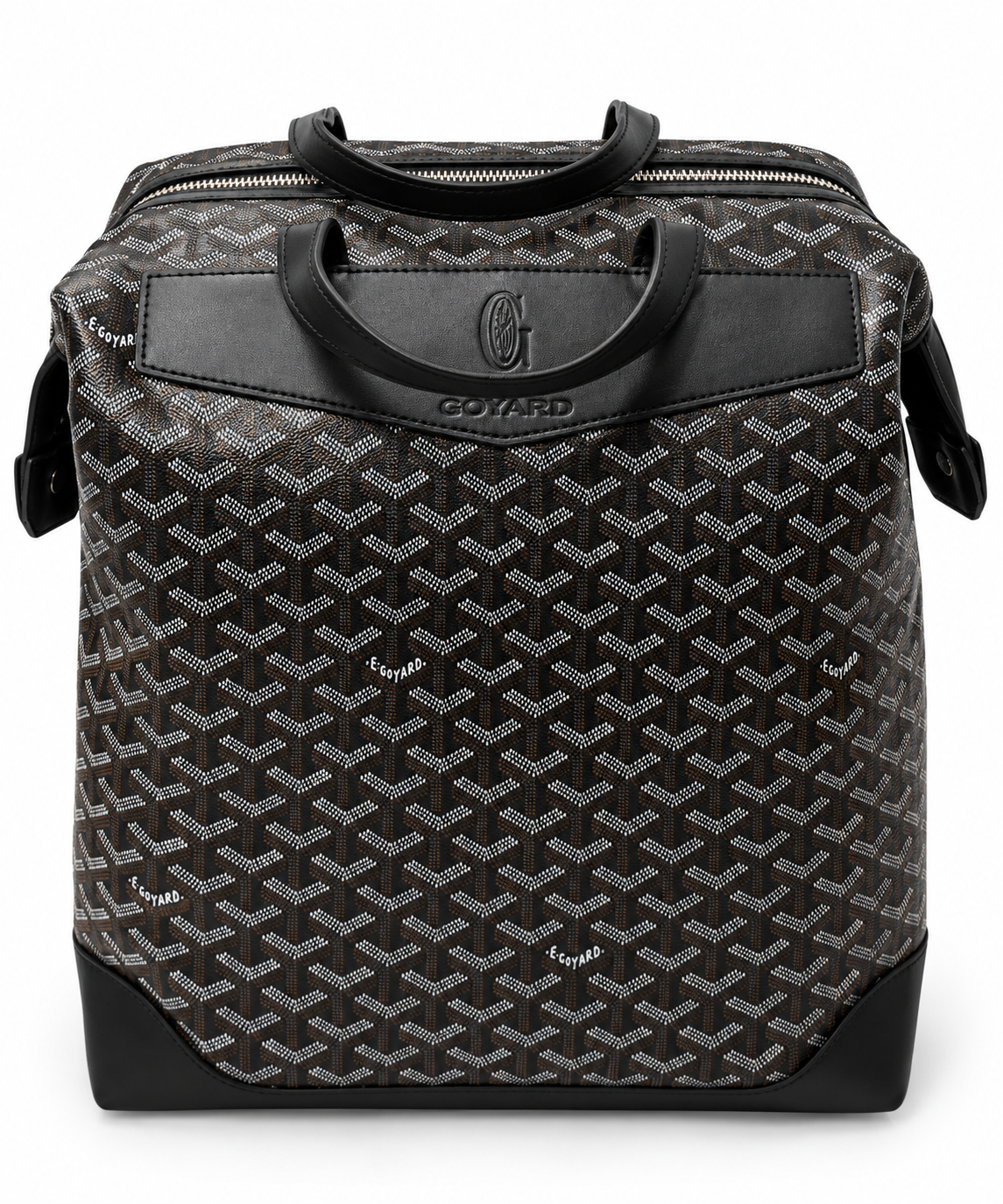 Black & Brown Chevron Top-Handle Bag