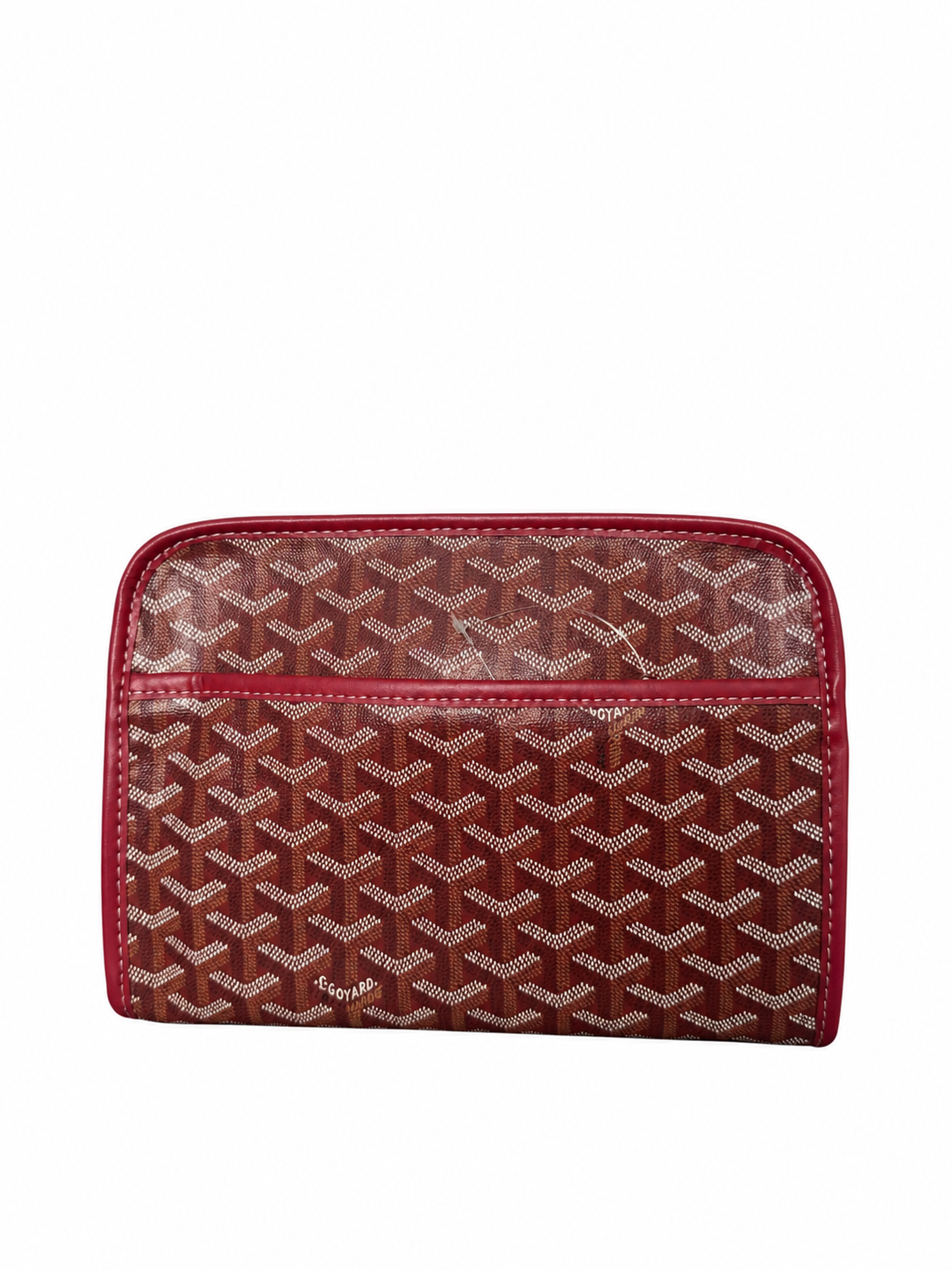 Red Chevron-Print Zip Pouch