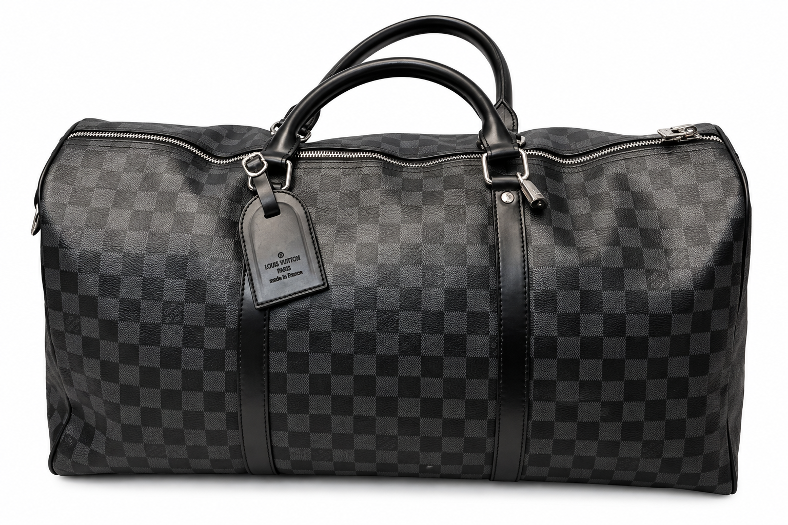 Checkerboard Duffel Bag - Black & Charcoal