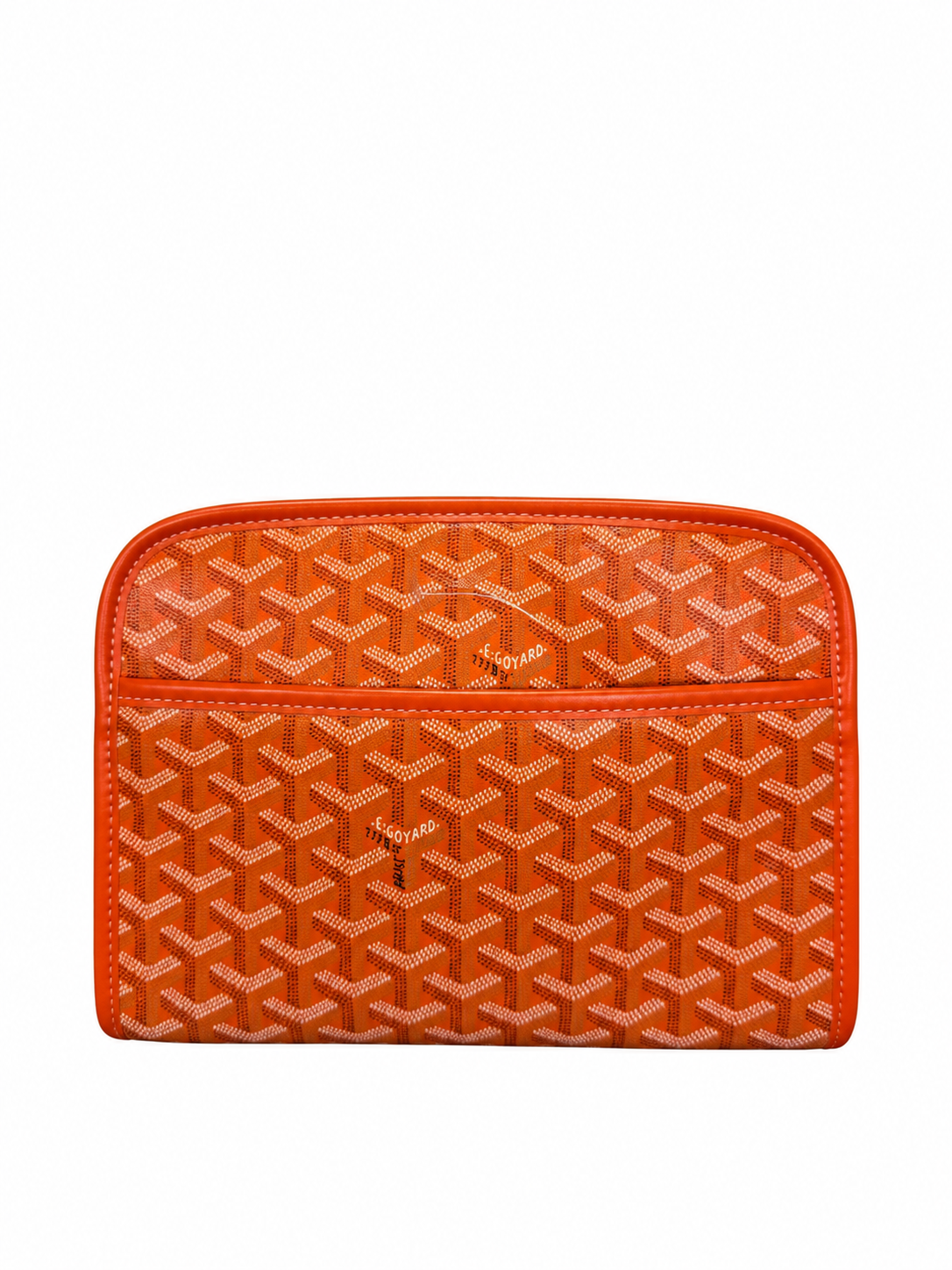 Orange Geometric Print Zip Pouch